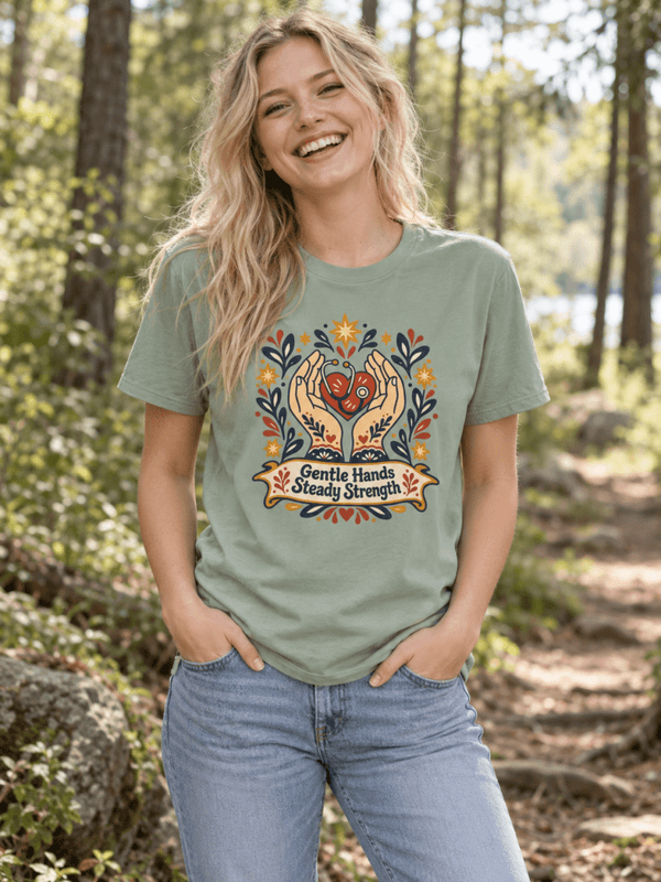 Gentle Hands Steady Strength T-Shirt - LOL Nurse