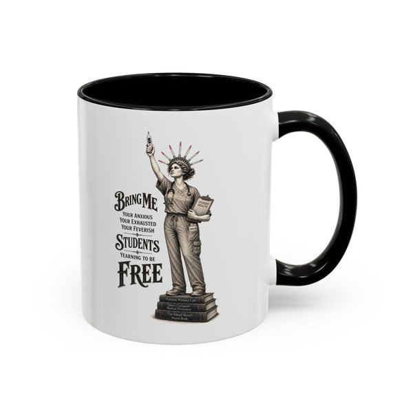 School Nurse Statue of Liberty mug, front view