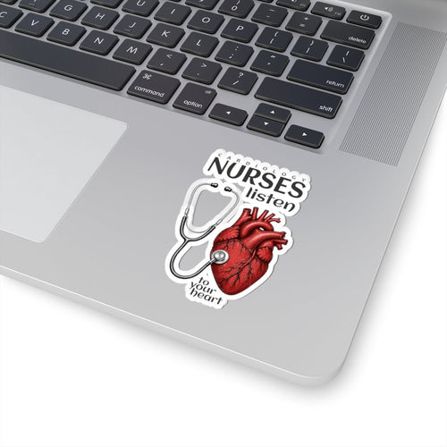Cardiology Nurses Listen to Your Heart Stickers - LOL Nurse, view 2