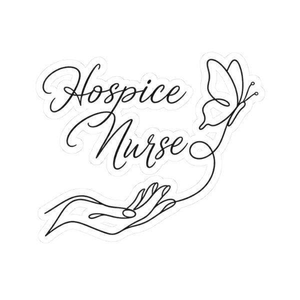 Hospice Nurse Butterfly Line Art Stickers - LOL Nurse