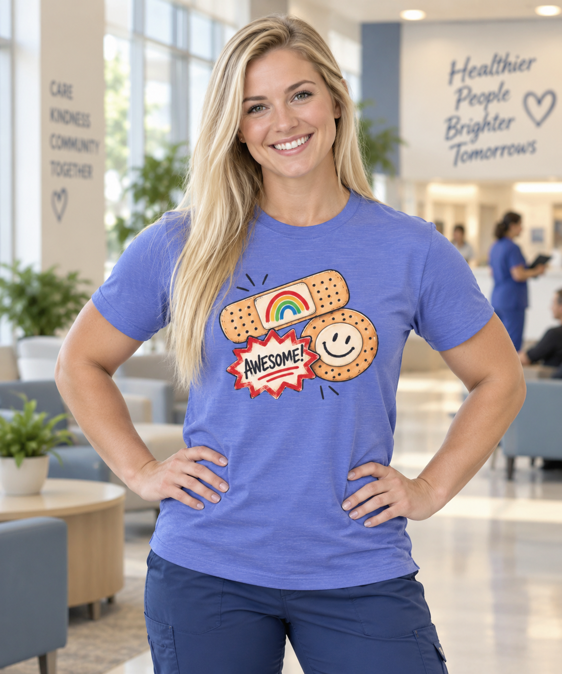 School Nurse Bandaids shirt, front view