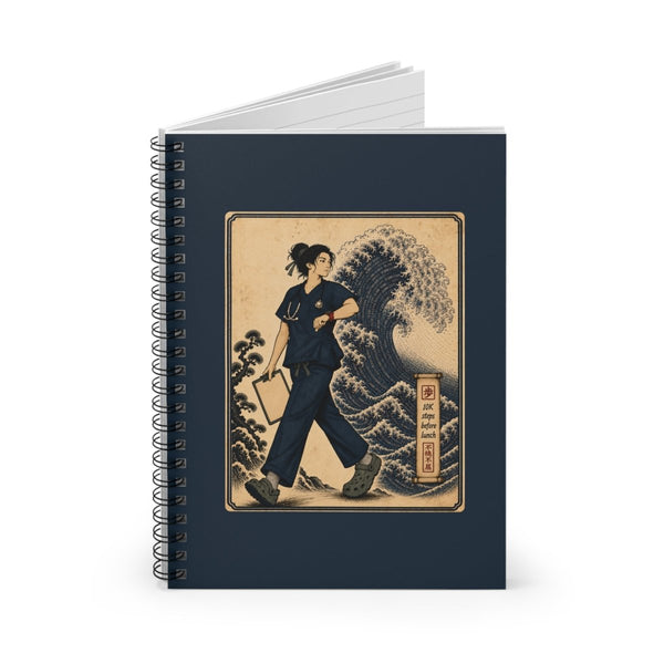 10K Steps Before Lunch indigo blue notebook, front cover