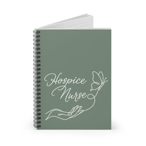 Hospice Nurse Butterfly White Line Art Blue Notebook - LOL Nurse