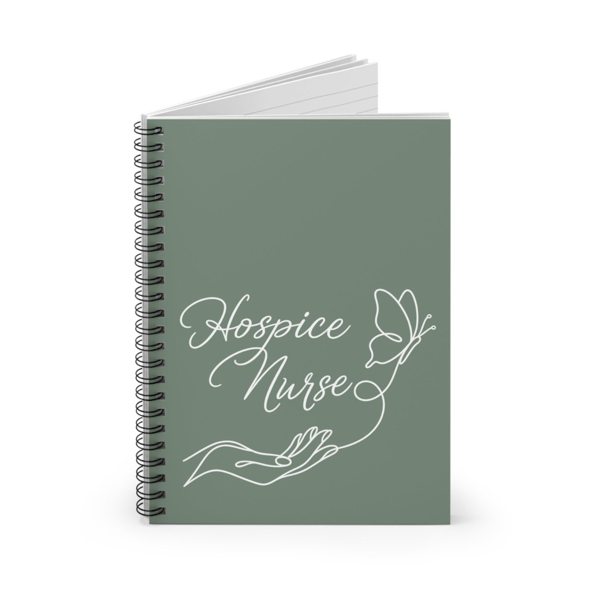 Hospice Nurse Butterfly White Line Art Blue Notebook - LOL Nurse