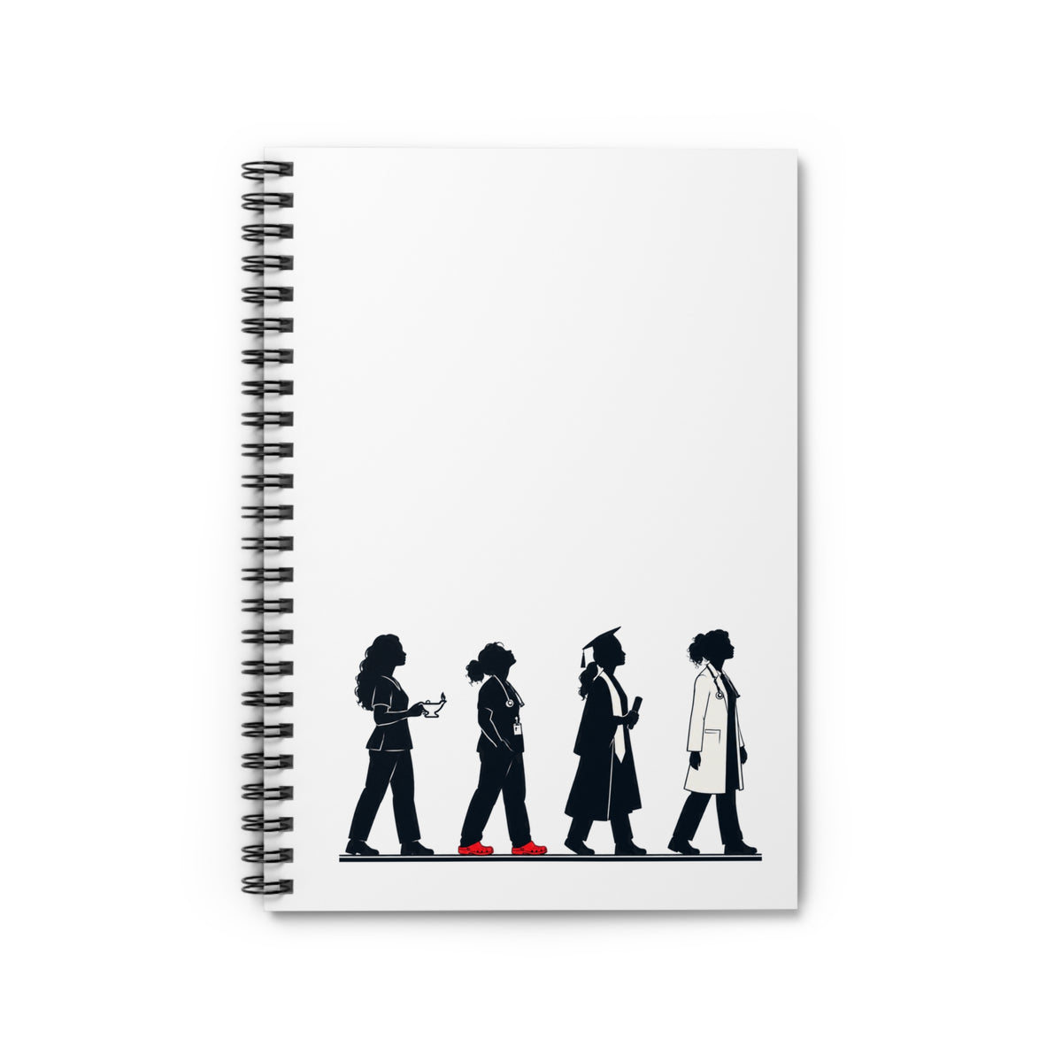 Nursing Progression from Nursing School thru Practitioner, no credentials text, White Notebook