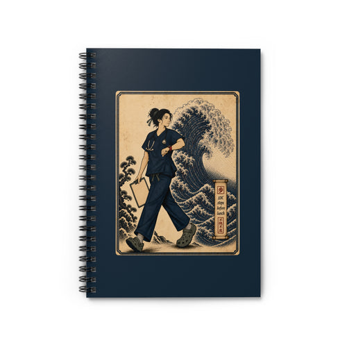10K Steps Before Lunch indigo blue notebook, back cover