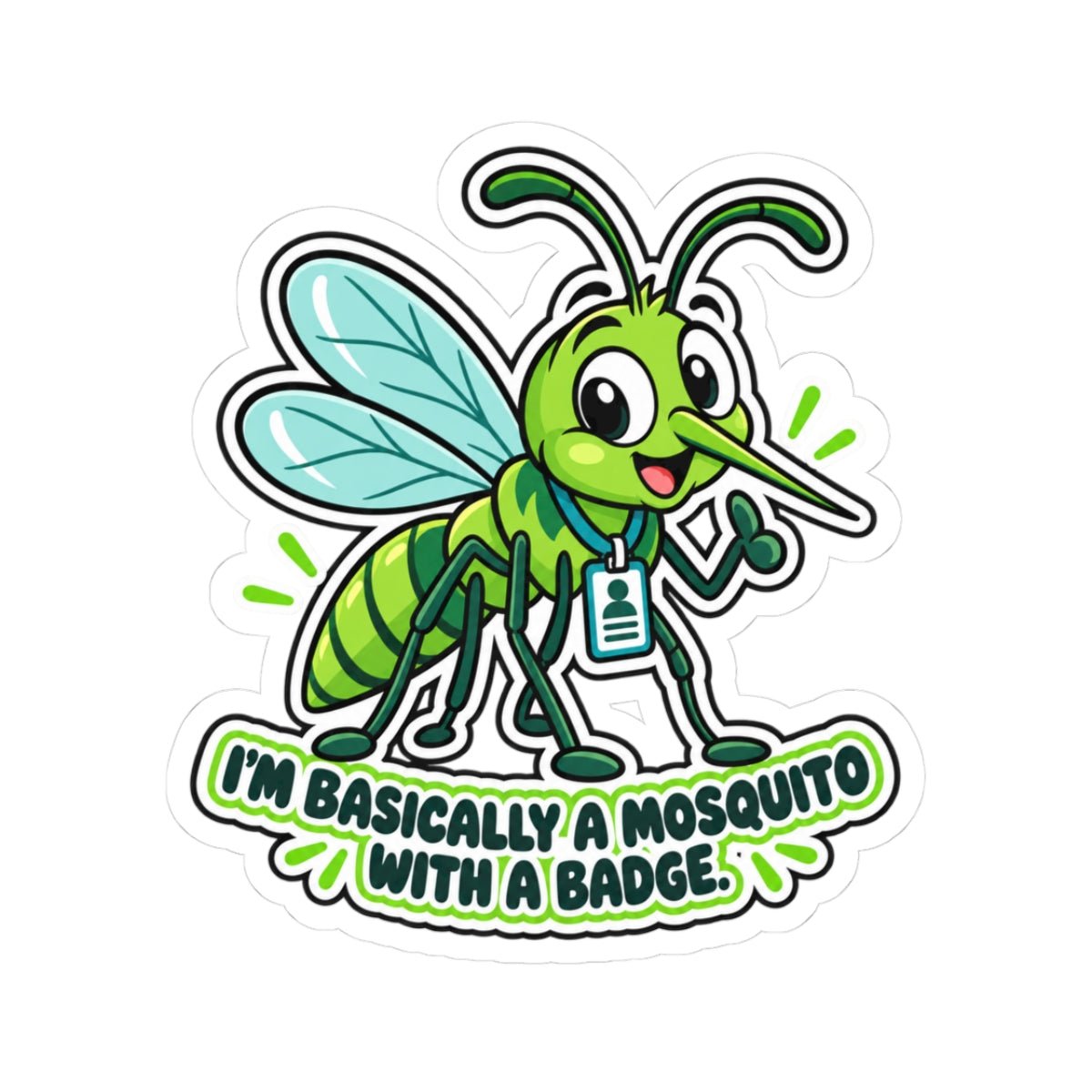 Mosquito With a Badge Phlebotomy Sticker