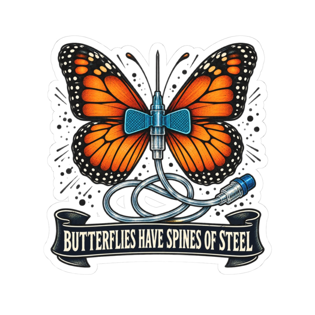 Butterflies Have Spines of Steel Sticker - LOL Nurse
